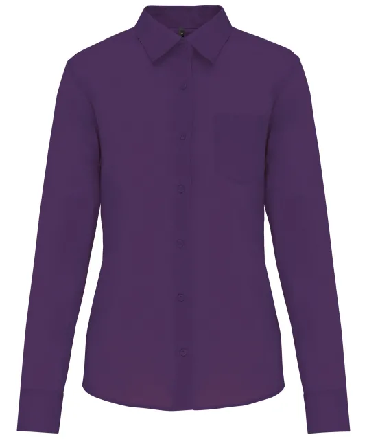K549 - Overhemd in onderhoudsvriendelijk polykatoen-popeline dames Purple