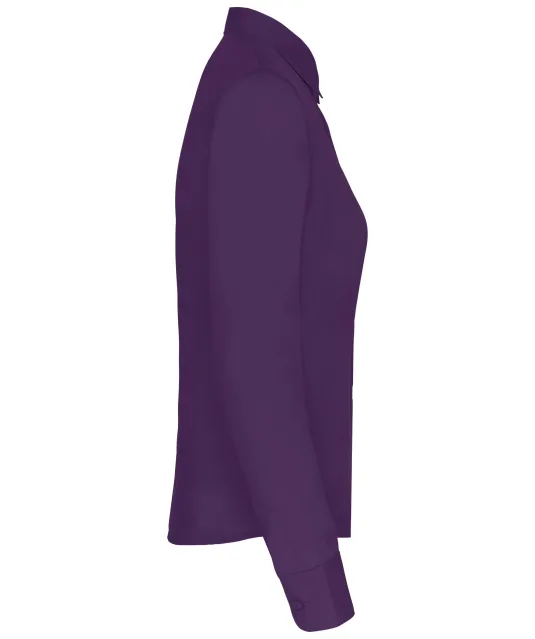 K549 - Overhemd in onderhoudsvriendelijk polykatoen-popeline dames Purple