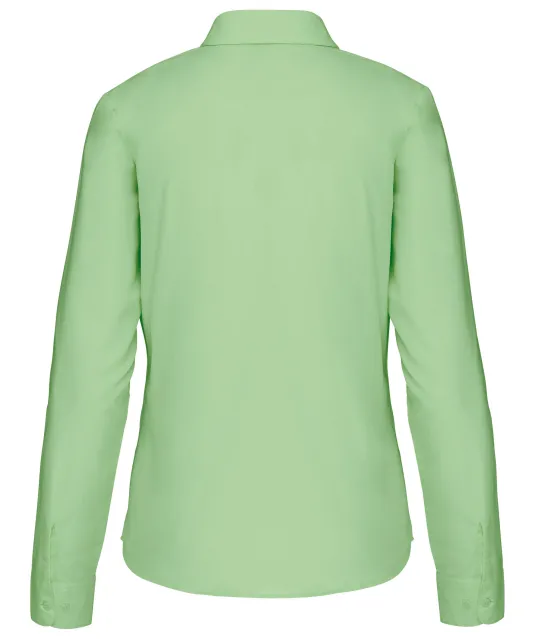 K549 - Overhemd in onderhoudsvriendelijk polykatoen-popeline dames Pistachio Green