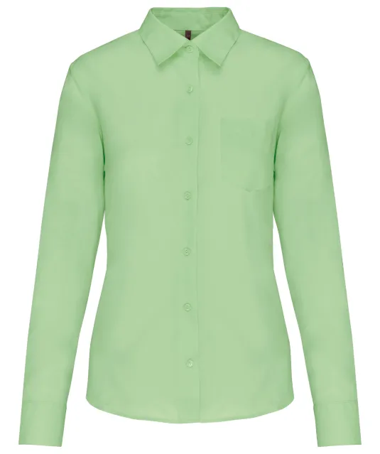 K549 - Overhemd in onderhoudsvriendelijk polykatoen-popeline dames Pistachio Green