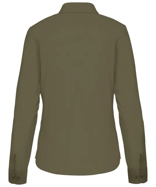 K549 - Overhemd in onderhoudsvriendelijk polykatoen-popeline dames Light khaki