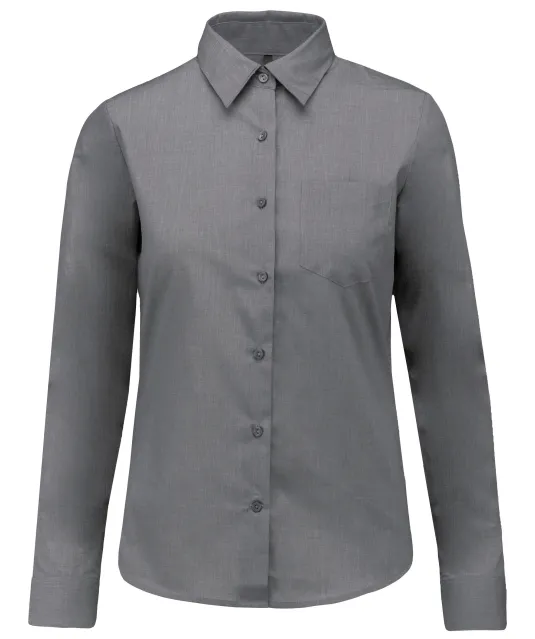 K549 - Overhemd in onderhoudsvriendelijk polykatoen-popeline dames Marl Storm Grey