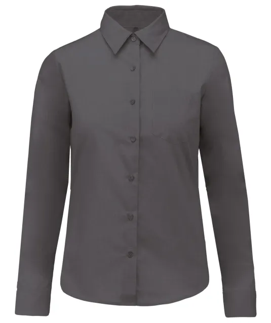 K549 - Overhemd in onderhoudsvriendelijk polykatoen-popeline dames Urban Grey
