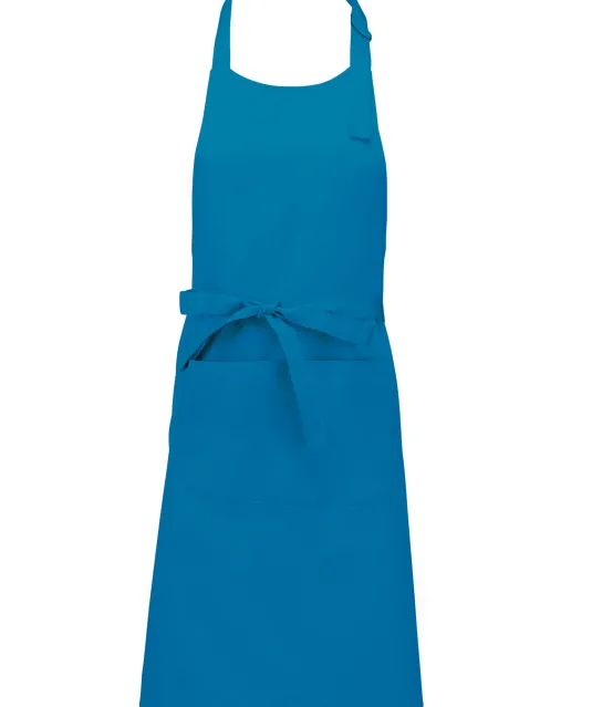 K885 - Katoenen schort met zak Tropical Blue