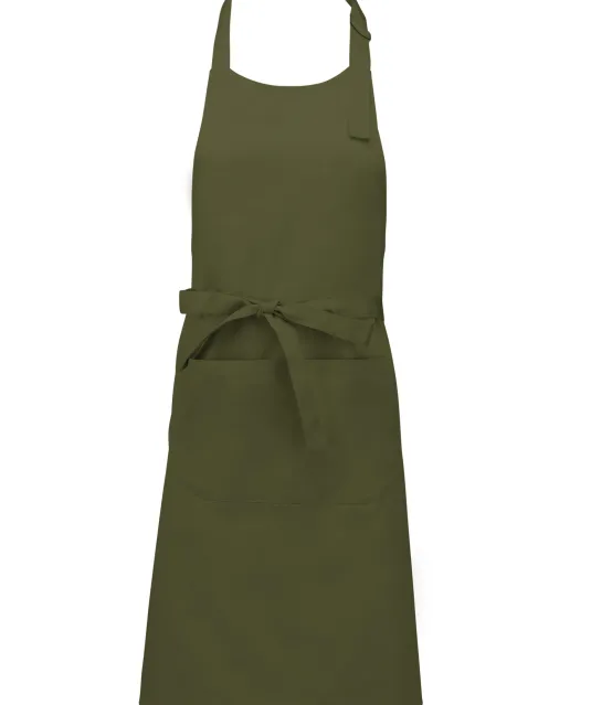 K885 - Katoenen schort met zak Light khaki