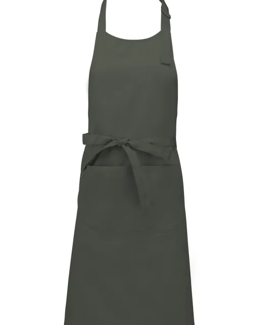 K885 - Katoenen schort met zak Green Olive