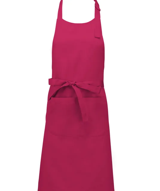 K885 - Katoenen schort met zak Fuchsia