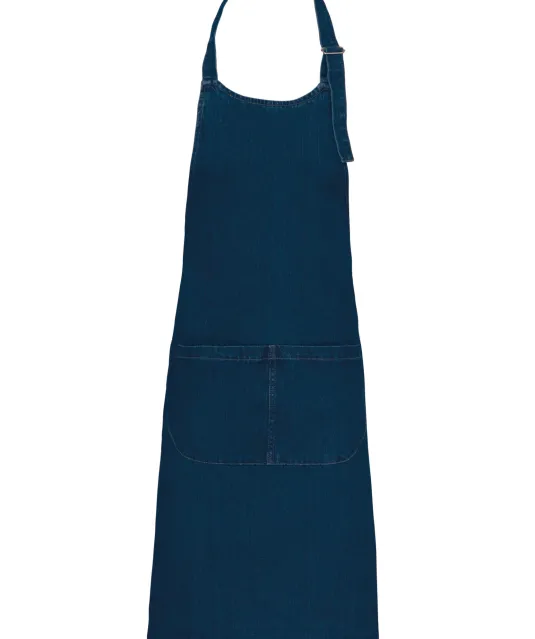 K885 - Katoenen schort met zak Denim