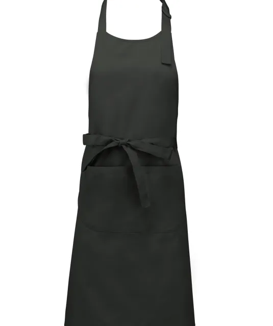 K885 - Katoenen schort met zak Dark Grey