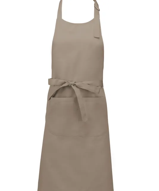 K885 - Katoenen schort met zak Beige