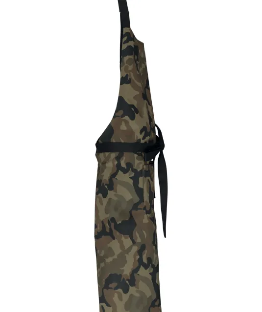 K885 - Katoenen schort met zak Olive Camouflage