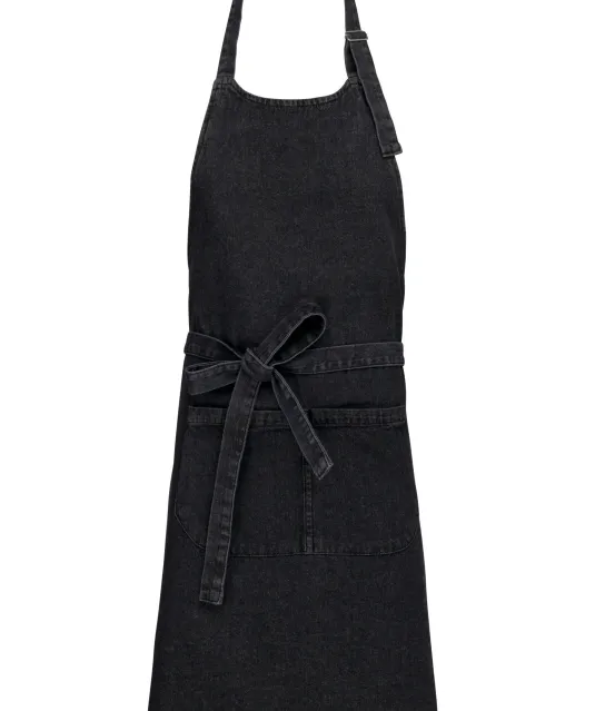 K885 - Katoenen schort met zak Black Denim
