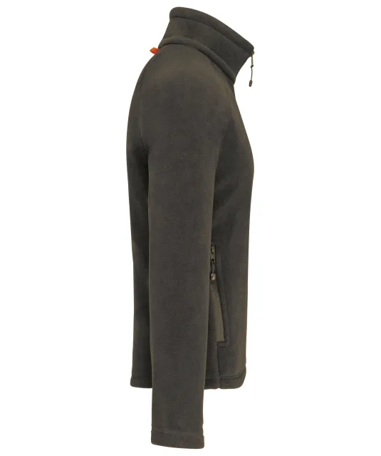 K917 - Microfleece met rits en raglanmouwen heren Dark Grey