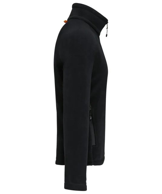 K917 - Microfleece met rits en raglanmouwen heren Black