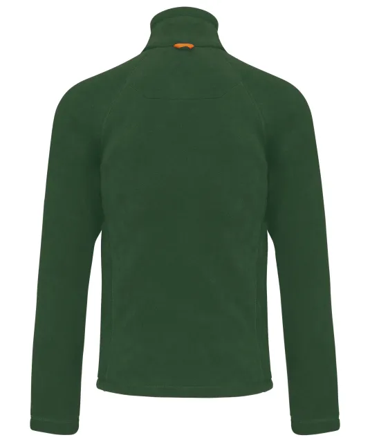 K917 - Microfleece met rits en raglanmouwen heren Forest Green