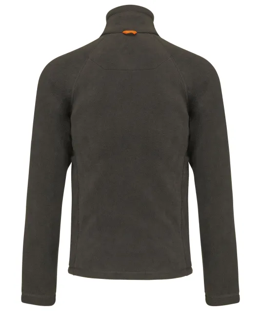 K917 - Microfleece met rits en raglanmouwen heren Dark Grey