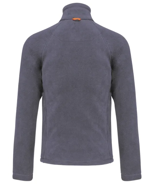 K917 - Microfleece met rits en raglanmouwen heren Convoy Grey