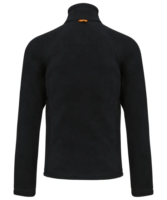 K917 - Microfleece met rits en raglanmouwen heren Black