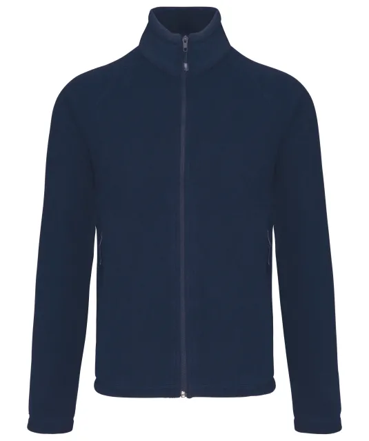 K917 - Microfleece met rits en raglanmouwen heren Navy