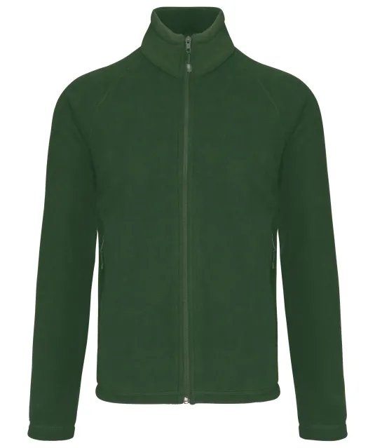 K917 - Microfleece met rits en raglanmouwen heren Forest Green