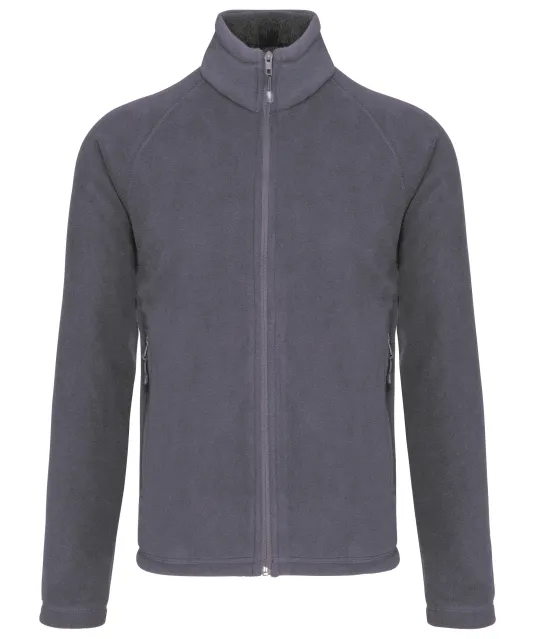 K917 - Microfleece met rits en raglanmouwen heren Convoy Grey