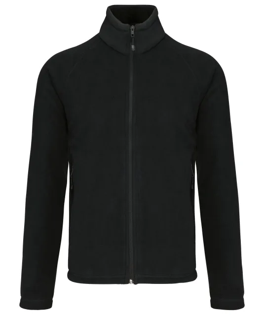 K917 - Microfleece met rits en raglanmouwen heren Black