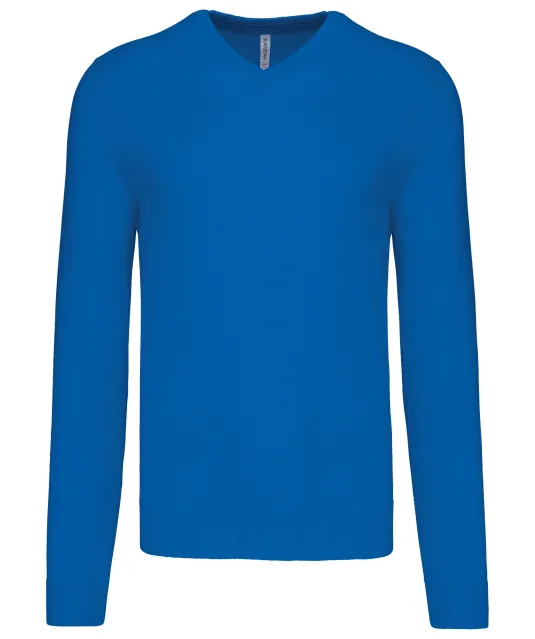 K965 - Heren pullover met v-hals Light Royal Blue