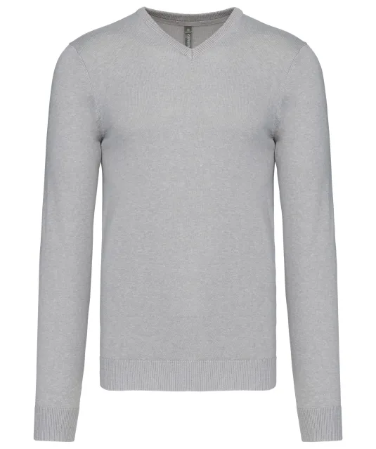 K965 - Heren pullover met v-hals Grey Melange