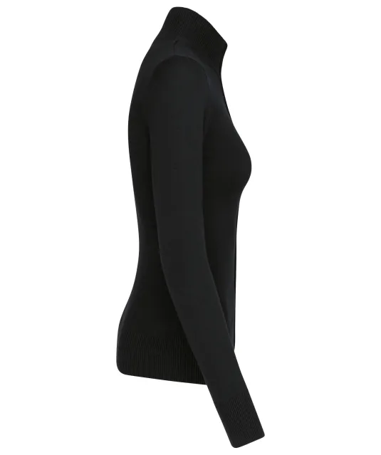 K962 - Dames cardigan met rits Black
