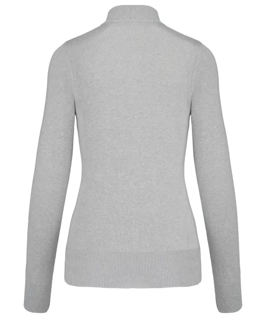 K962 - Dames cardigan met rits Grey Melange