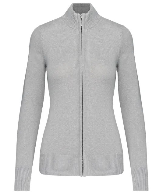 K962 - Dames cardigan met rits Grey Melange