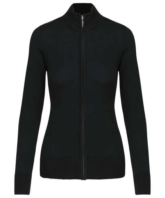 K962 - Dames cardigan met rits Black