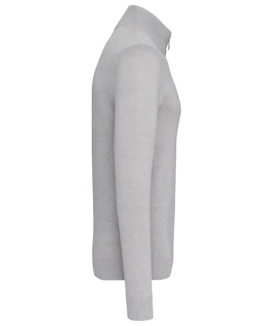 K961 - Heren cardigan met rits Grey Melange