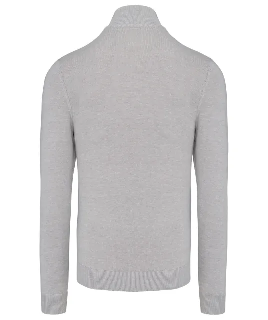 K961 - Heren cardigan met rits Grey Melange