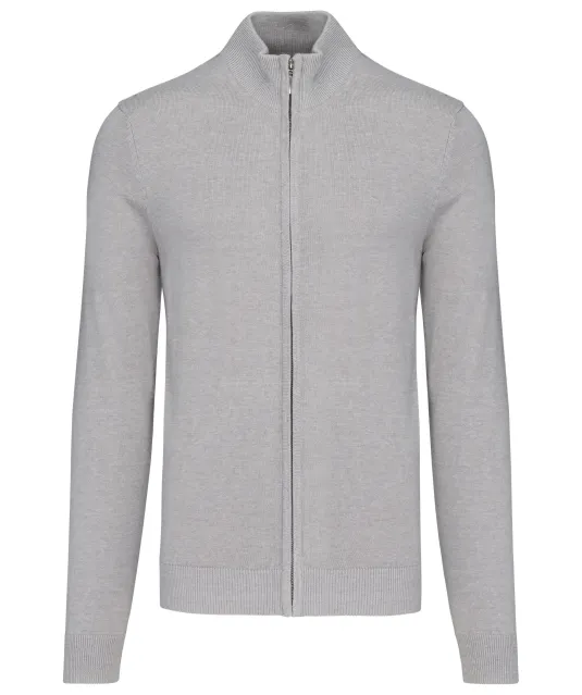 K961 - Heren cardigan met rits Grey Melange