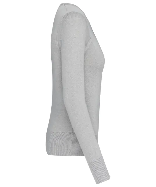 K968 - Damespullover ronde hals Grey Melange