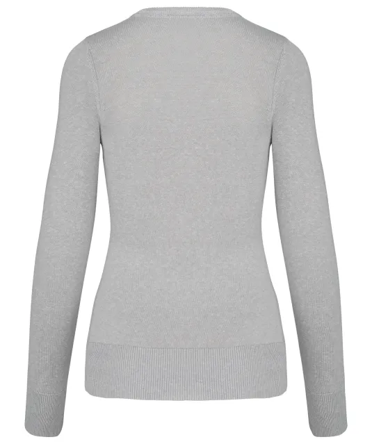 K968 - Damespullover ronde hals Grey Melange
