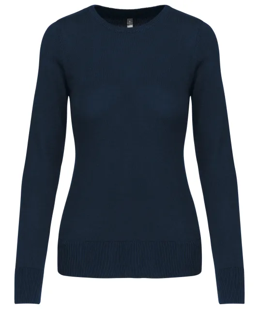 K968 - Damespullover ronde hals Navy