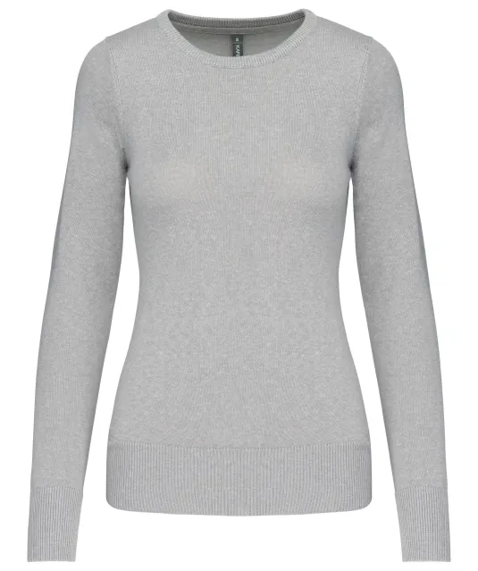 K968 - Damespullover ronde hals Grey Melange