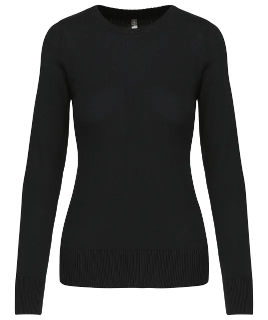 K968 - Damespullover ronde hals Black