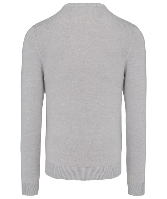 K967 - Herenpullover met ronde hals Grey Melange
