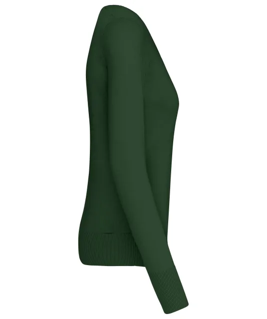 K966 - Dames pullover met v-hals Forest Green