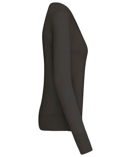 K966 - Dames pullover met v-hals Dark Grey