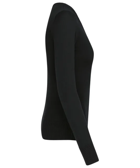 K966 - Dames pullover met v-hals Black