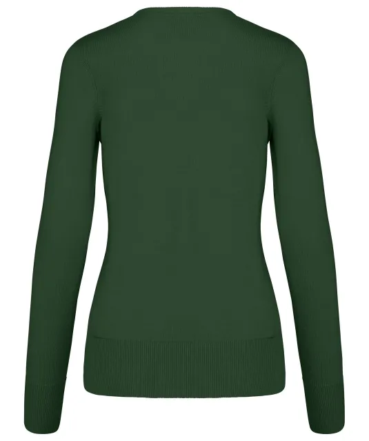 K966 - Dames pullover met v-hals Forest Green