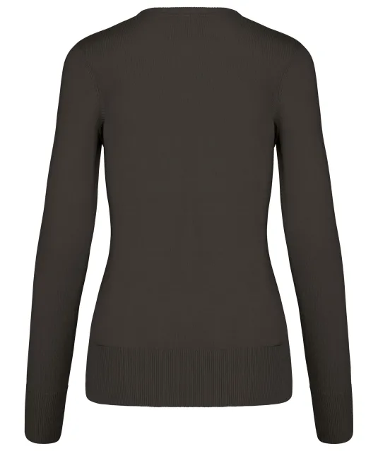 K966 - Dames pullover met v-hals Dark Grey