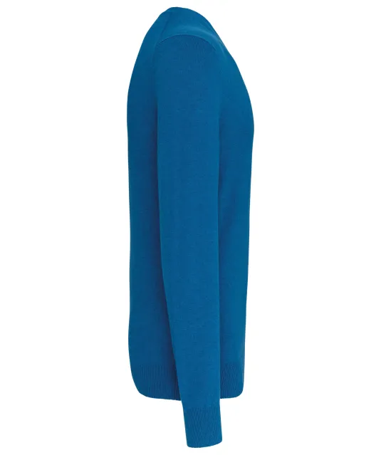 K982 - Premium pullover V-hals Mykonos Blue Heather