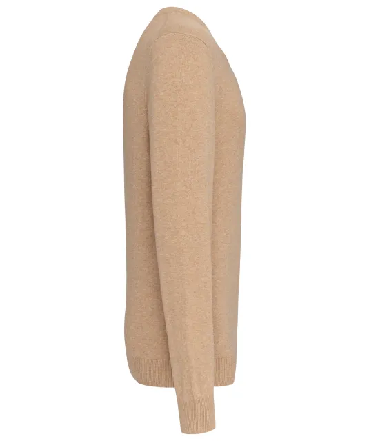 K982 - Premium pullover V-hals Camel Heather