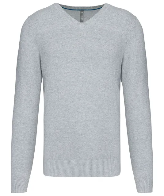 K982 - Premium pullover V-hals Light grey heather