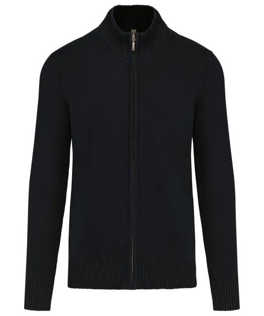 K971 - Heren cardigan met rits Black